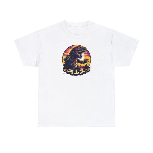 Retro 80s Japanese Action Monster Dinosaur T-Shirt Design