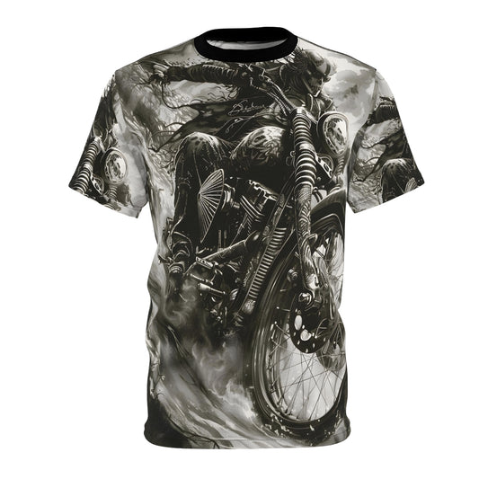 Fantasy Realism Motorcycle T-shirt Design | Black & White Art, Trendy Hooded Sweatshirts, Cozy Hoodie Collection