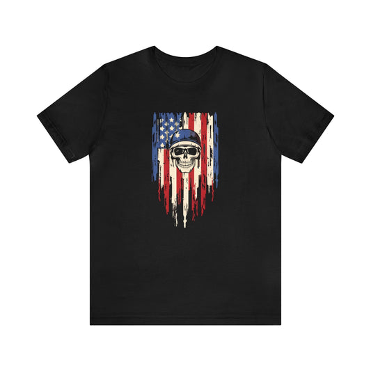 USA Flag Skull T-Shirt Patriotic and Edgy Apparel